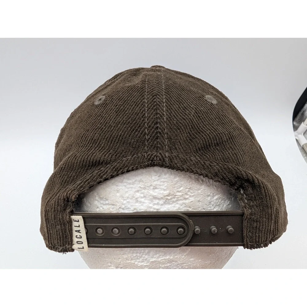 Locale Glacier National Park Corduroy Snapback Hat Brown Bear Patch Rope Cap MT